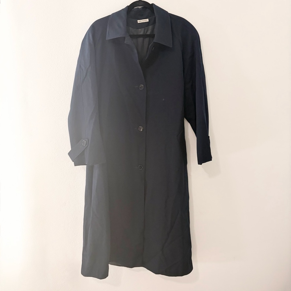 Sara Roberts Pure Wool Navy Full Length Overcoat Men’s XL USA Made 🧥